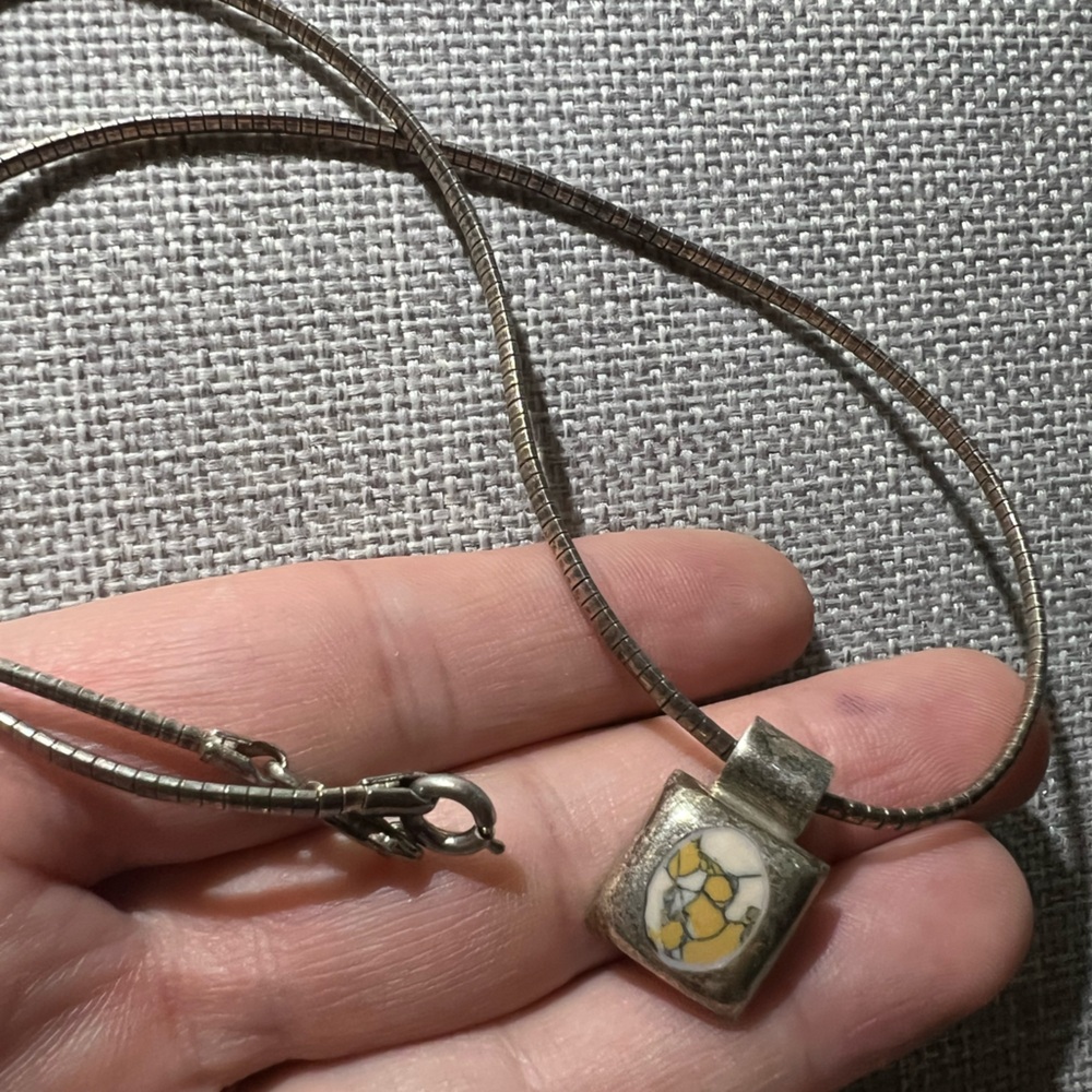 Vintage Sterling Silver MEXICO Pendant Necklace